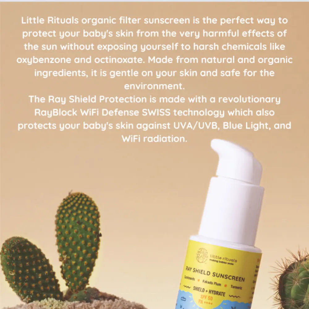 Little Rituals Organic Baby Sun Screen SPF 50+ with WiFi and Blue Light Protection