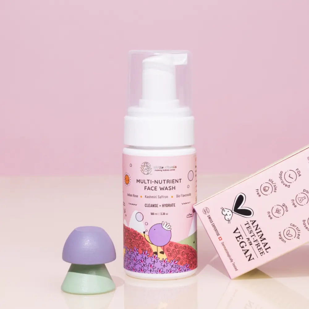 Little Rituals Multi Nutrient Foaming Baby Kids Face Wash for Babies &amp; Kids I MADE SAFE I Rose - Saffron -  Bioflavonoids  - 100 ml