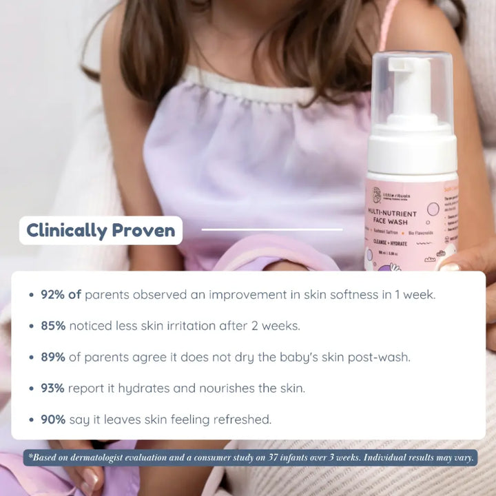 Little Rituals Multi Nutrient Foaming Baby Kids Face Wash for Babies &amp; Kids I MADE SAFE I Rose - Saffron -  Bioflavonoids  - 100 ml