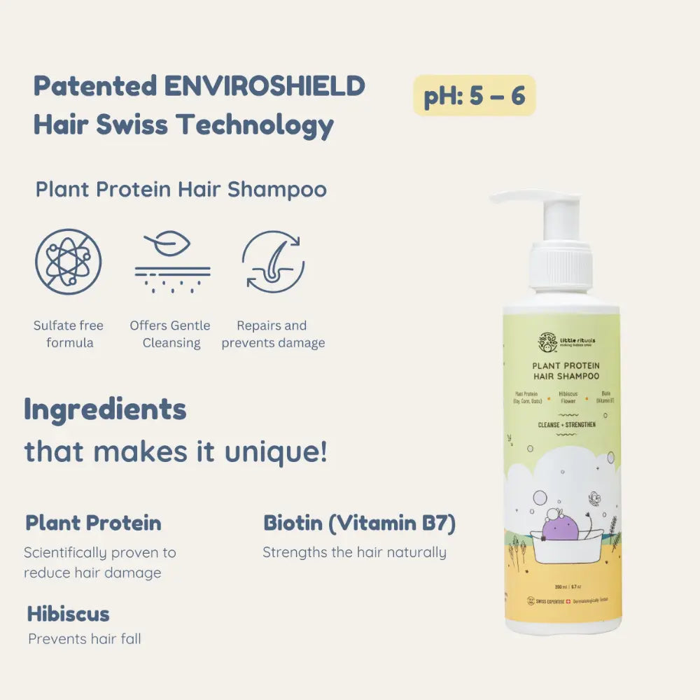 Little Rituals Plant Protein Hair Quat Free Baby &amp; Kids Natural Hair Conditioner  I MADE SAFE I Flax Seeds -  Argan Oil - 200 g