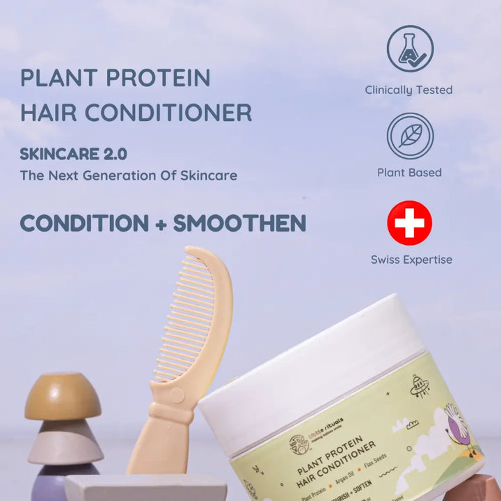 Little Rituals Plant Protein Hair Quat Free Baby &amp; Kids Natural Hair Conditioner  I MADE SAFE I Flax Seeds -  Argan Oil - 200 g