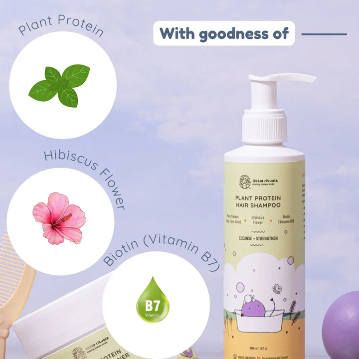 Little Rituals Plant Protein Hair Baby &amp; Kids Hair Shampoo pH Balanced -  Tear Free I MADE SAFE I Hibiscus -  Biotin -  200 ml