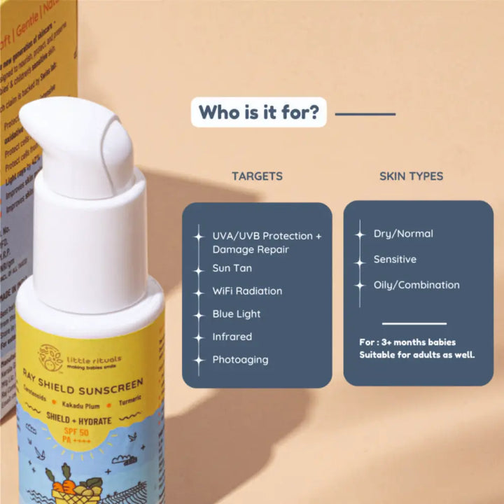 Little Rituals Organic Baby Sun Screen SPF 50+ with WiFi and Blue Light Protection
