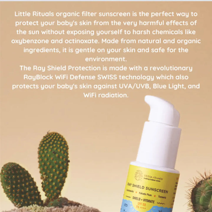 Little Rituals Organic Baby Sun Screen SPF 50+ with WiFi and Blue Light Protection