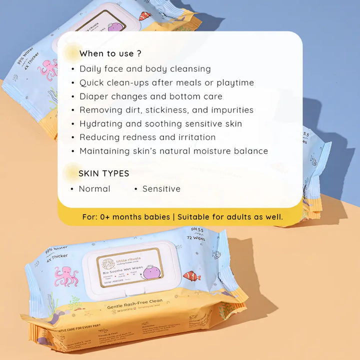 Bio Soothe Wet Wipes 72 Pieces - Pack of 1