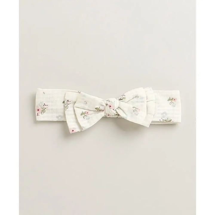 Sweetlime By As Sweet Blossom Ruffle Organic Cotton Dress &amp; Bloomer Set with Hairband - Off White