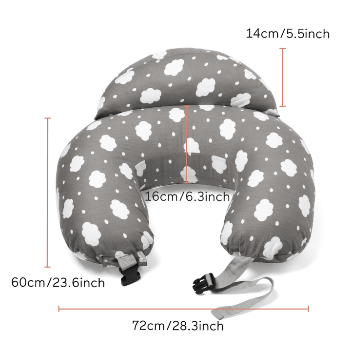 Momcozy Maternity Accessory Adjustable Nursing Pillow - Grey &amp; White