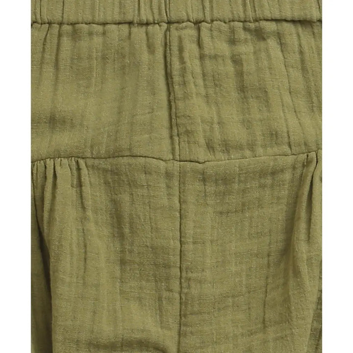 Sweetlime By AS Baby Boys Elephant Printed Cotton Kurta with Olive Cotton Pants Co-ord Set - White &amp; Olive Green