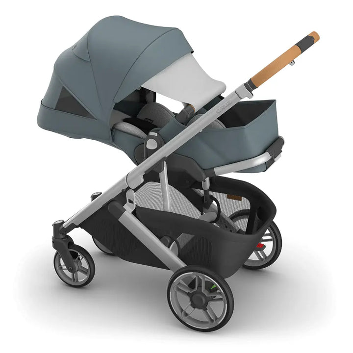 UPPAbaby  Cruz V3 Stroller - Callum - Stone Blue | Silver Frame | Sand Leather