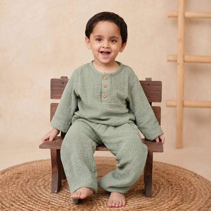 Cot &amp; Candy Baby Organic Boys Cordset - Sage