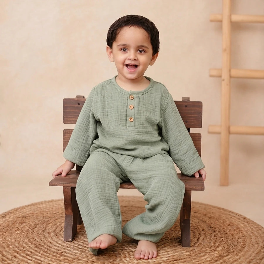 Cot & Candy Baby Organic Boys Cordset - Sage