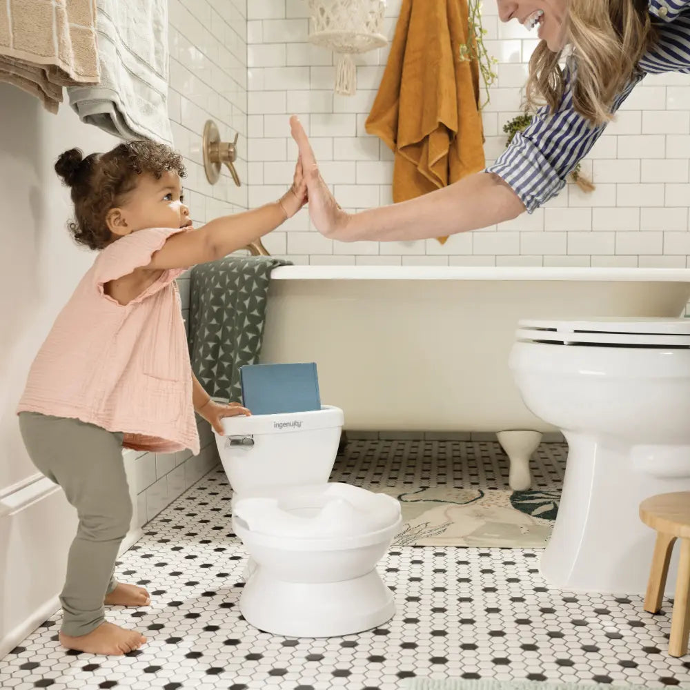 Ingenuity My Size Potty Pro 2-in-1 Toddler Potty Training Toilet with Flush Sound &amp; Detachable Potty Ring, 18 - 60 months, White