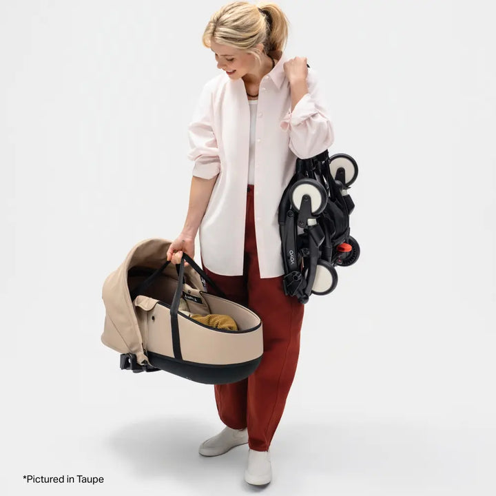 Stokke YOYO⁵ Bassinet | Lightweight Newborn Carrycot | 2-in-1 Carry Cot | Thick Double Mattress | Fully Flat Recline | Breathable Design | Easy Clip-On | Requires YOYO Frame (Sold Separately) | Black