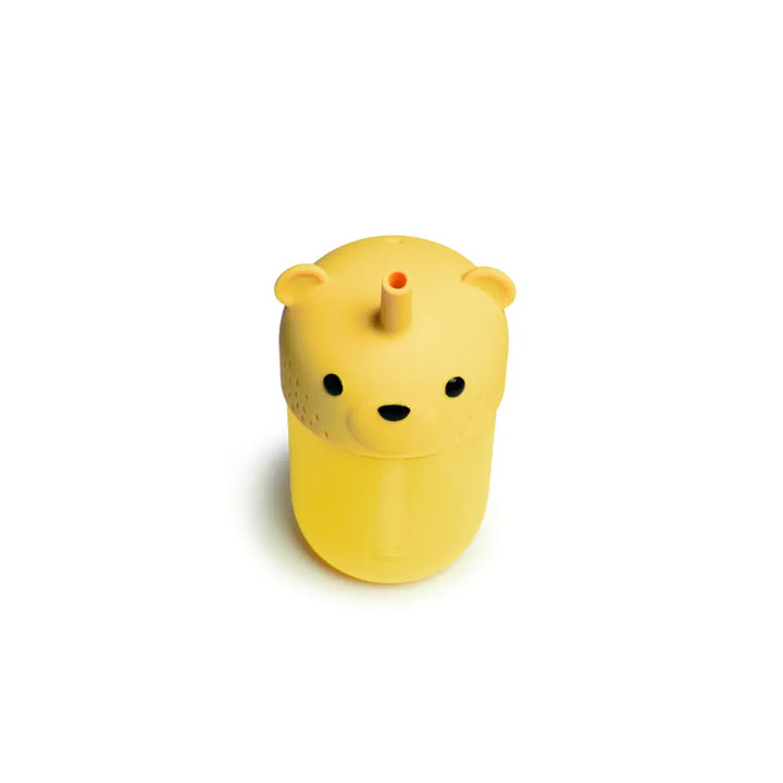 Munchkin Gentle™ Transition Honey Bear Silicon Straw Cup - Squeezable Design, 9oz/ 260 ml, 6+ Months  - Yellow