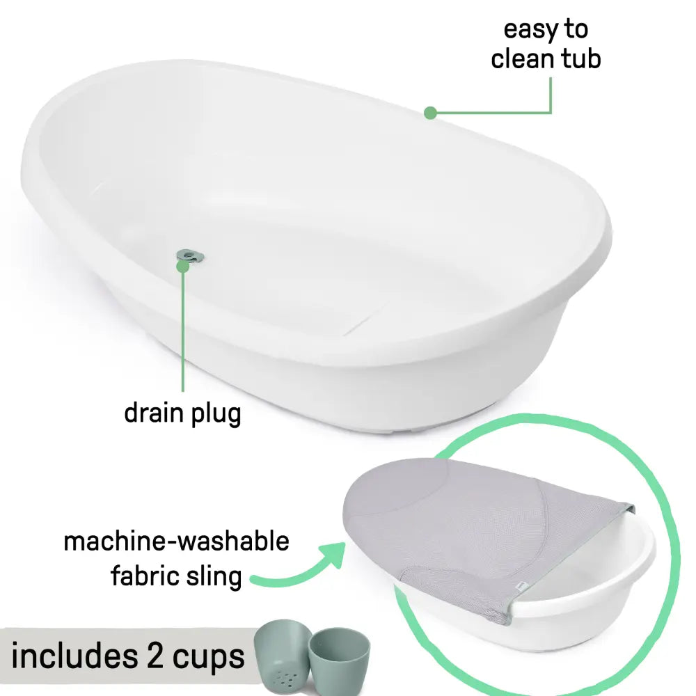Ingenuity Room to Soak 4-in-1 Baby Bath Tub with Newborn Sling, Removable Support Seat &amp; Toddler Bath Space, 0-24 months