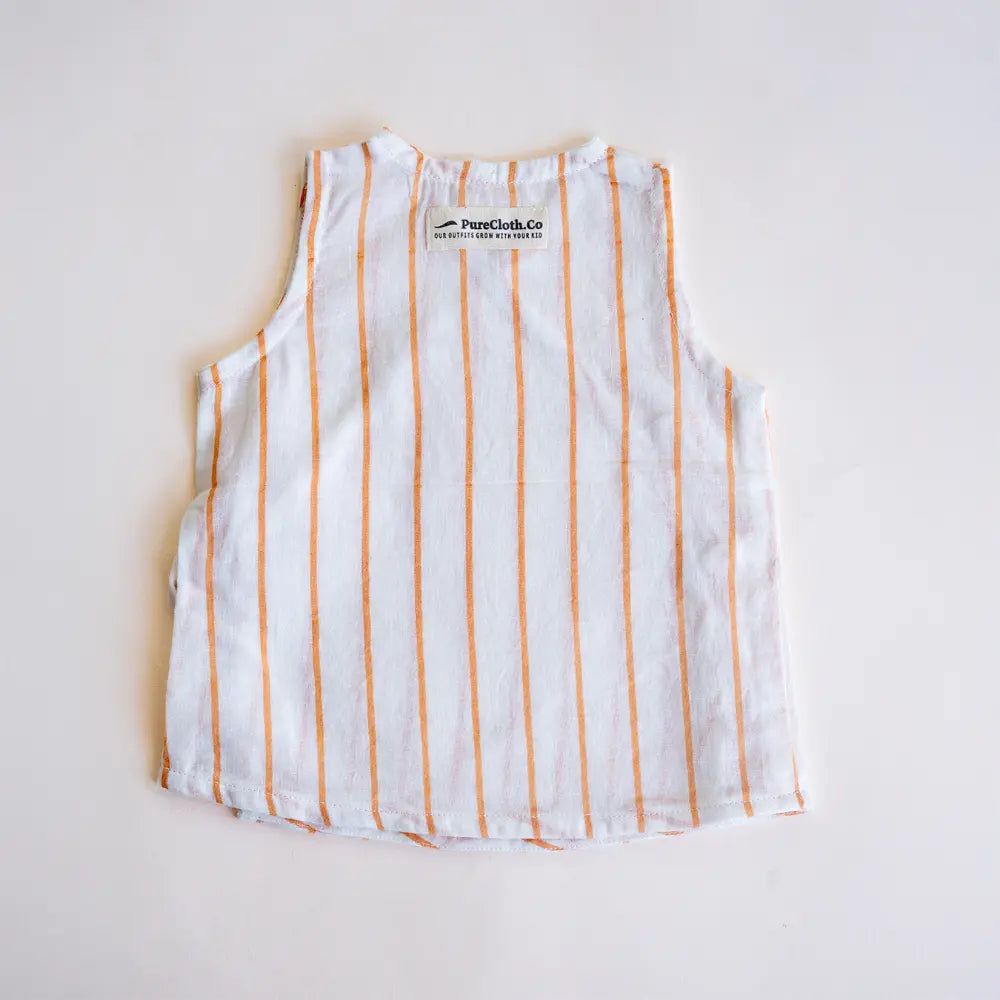 PureCloth.Co Polka Stripe Muslin Jablas for Babies - Off-White