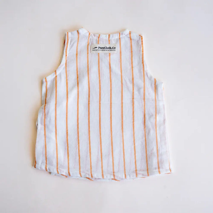 PureCloth.Co Polka Stripe Muslin Jablas for Babies - Off-White