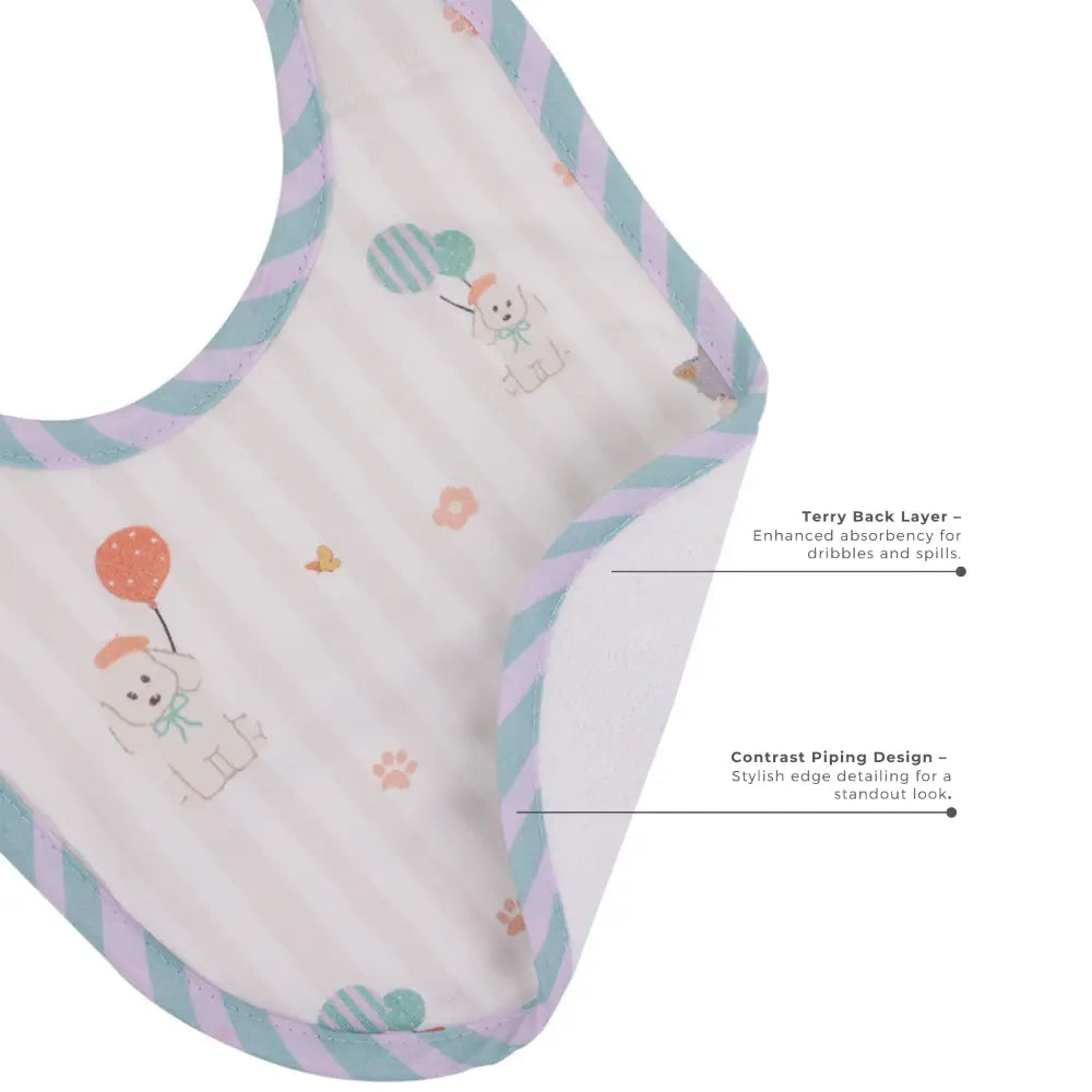 Abracadabra Cotton Jersey Newborn Bib Set (Pack of 3) - Puppy Love - 0-12 Months