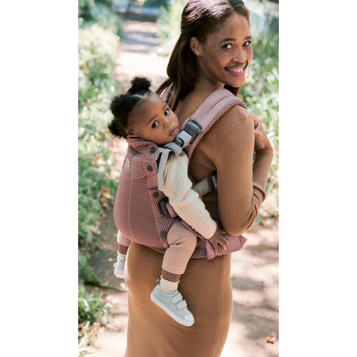 BabyBjorn Baby Harmony Carrier, 3D Mesh, Lightweight, Soft &amp; Breathable Newborn to Toddler Carrier, Adjustable Waistbelt &amp; Cross Straps, 4 Carry Positions, Birth - 3 Years (3-15Kgs) - Dusty Pink