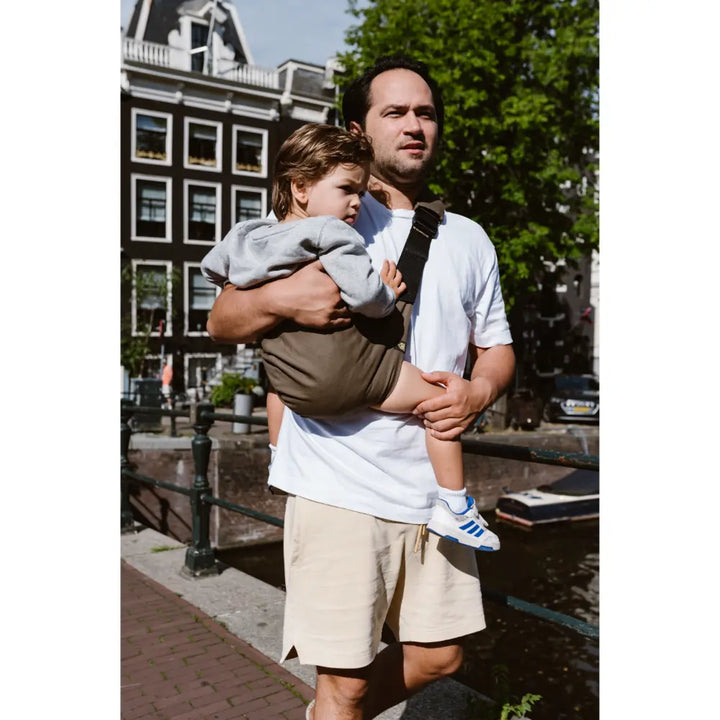 Wildride Toddler Carrier | Lightweight 100% Cotton Hip Seat Baby Carrier for Toddlers 9 Months–4 Years | Ergonomic, Portable &amp; Travel-Friendly Child Carrier | Comfortable Alternative to Stroller for Everyday Use - Coffee