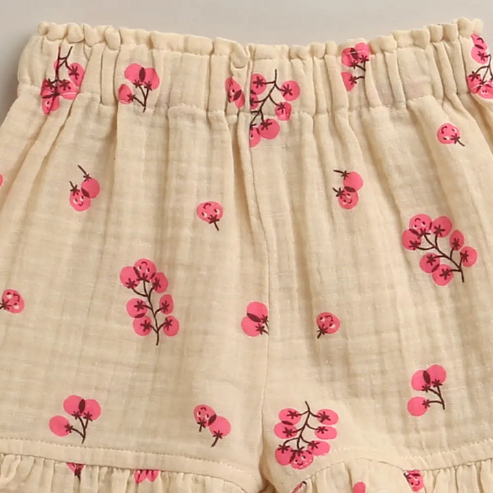 Sweetlime By As Cherry Kiss Cotton Ruffle Summer Co-ord Set