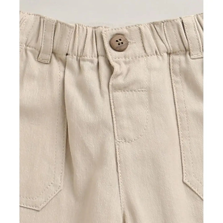 Sweetlime By As The yelllow Checks shirt  &amp; Khaki Cotton Co-ord Set - Beige