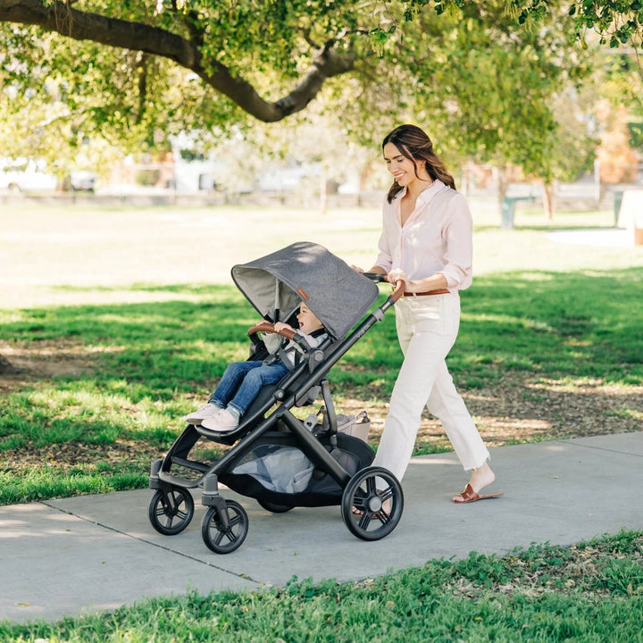 UPPAbaby Vista V3 Reversible Seat Stroller, Flat Recline, Multiple Seat Configurations, Converts to Sibling Stroller, Includes Insect Net and Rain Cover, up to 4 Years - Ada/Sandstone
