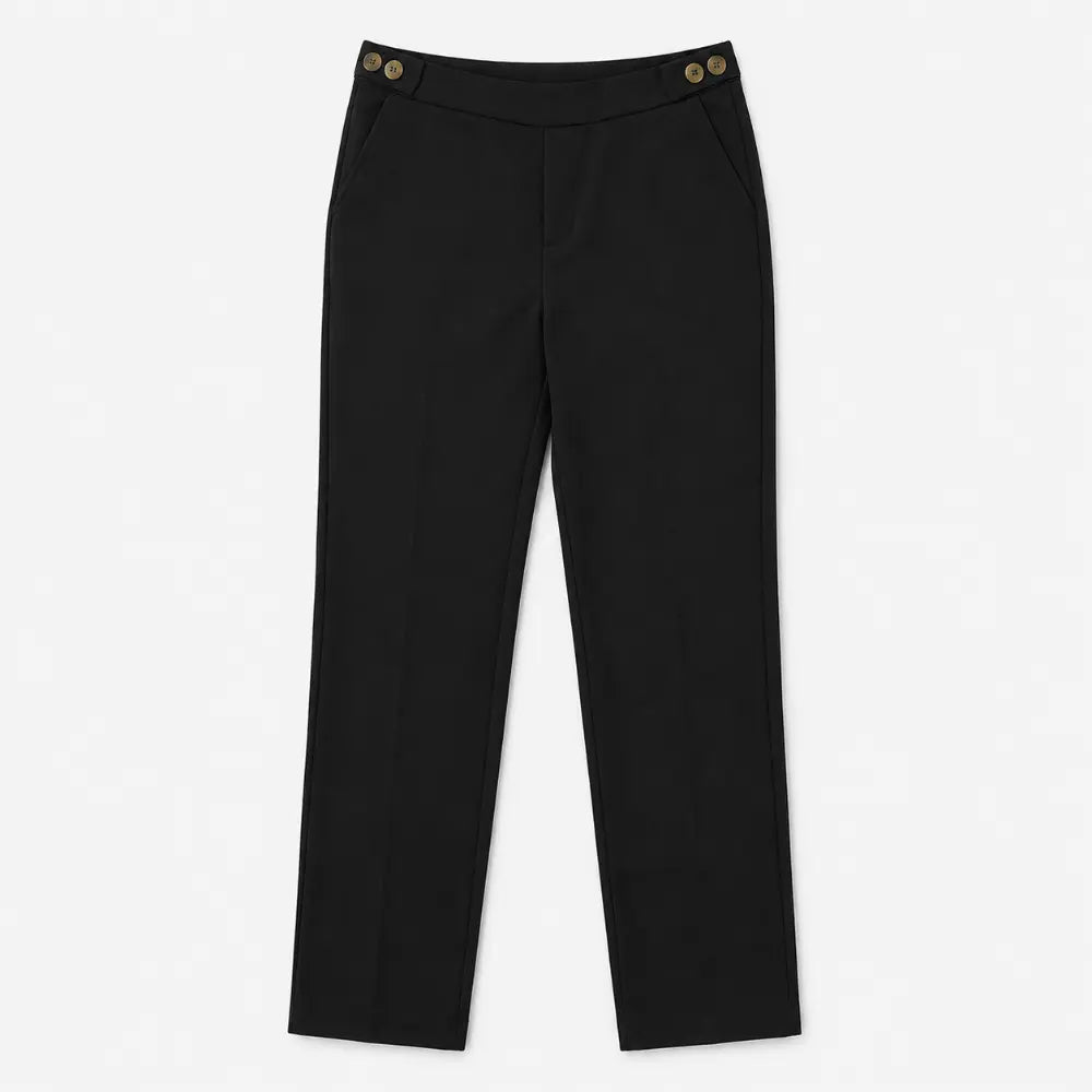 SOL MAMA Tailored Trousers with Side Buttons - Black