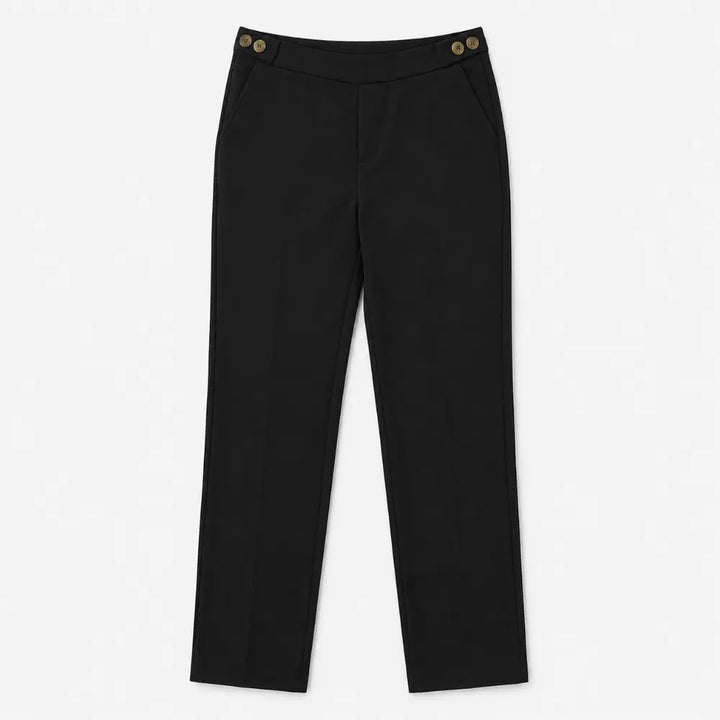 SOL MAMA Tailored Trousers with Side Buttons - Black