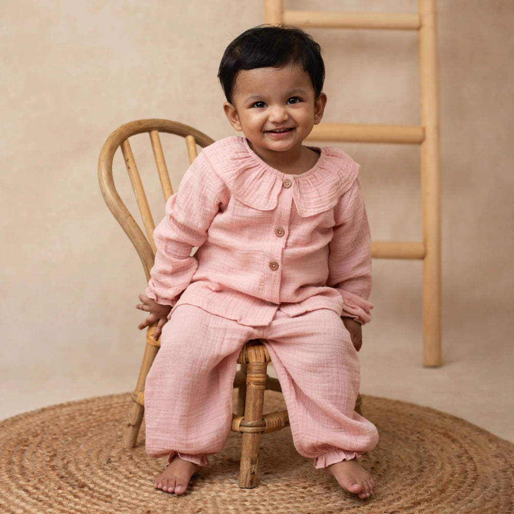 Cot &amp; Candy Baby Organic Girls Cordset - Blush Pink