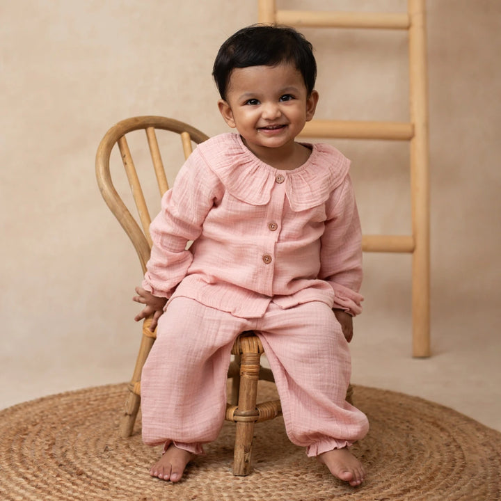Cot &amp; Candy Baby Organic Girls Cordset - Blush Pink