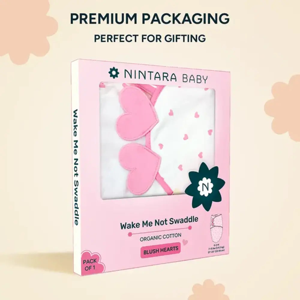 Nintara Wake Me Not Swaddle| Blush Hearts