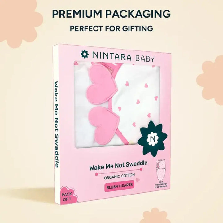 Nintara Wake Me Not Swaddle| Blush Hearts