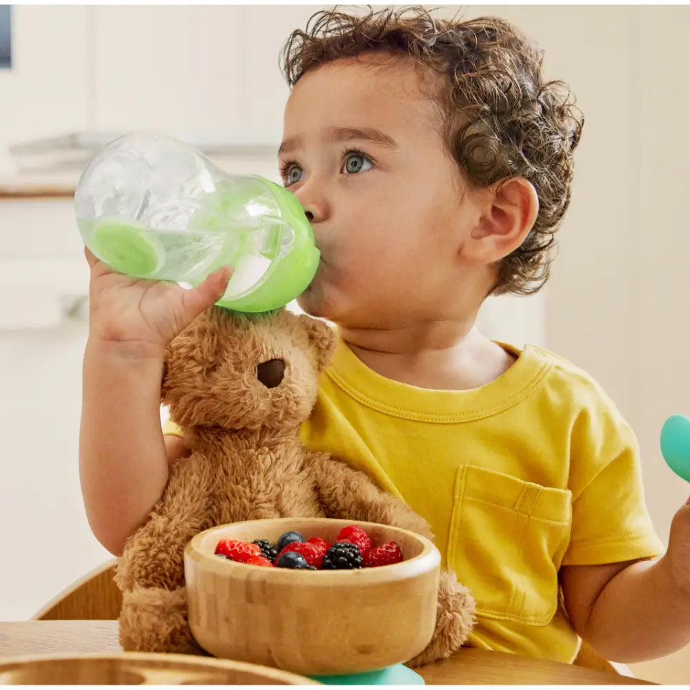 Munchkin Click Lock Tip &amp; Sip Weighted Straw Cup with Handles – Spill-Proof Sippy Cup with Flip-Top Lid, 7oz, BPA-Free, 6+ Months - Green