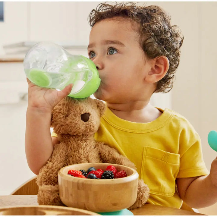 Munchkin Click Lock Tip &amp; Sip Weighted Straw Cup with Handles – Spill-Proof Sippy Cup with Flip-Top Lid, 7oz, BPA-Free, 6+ Months - Green