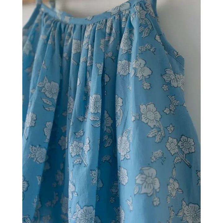 Love The World Today Blossom Powder Blue Spaghetti Top Shorts Set For Girls