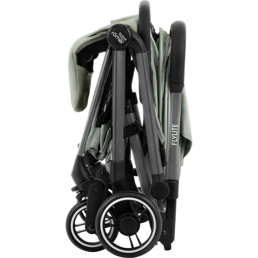 Britax Flylite Cabin Approved Lightweight Compact Stroller|Comfort Soft Insert|One Hand Auto Fold|Flat Reclining Seat|Extra Large Extendable Canopy|0-4Y|Upto 22Kg-Sage Green
