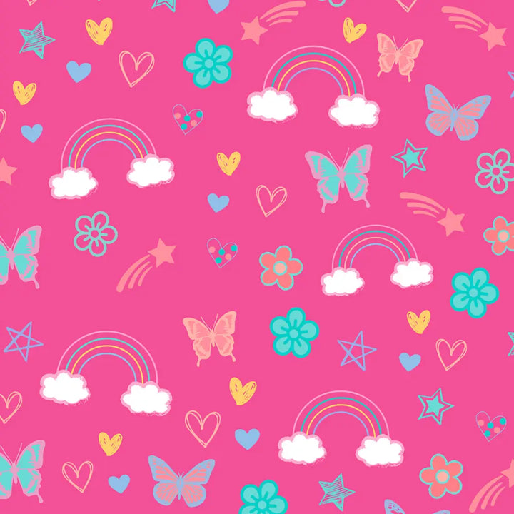 Bentgo Kids Prints with 5 Compartments, Leak-Proof Bento Lunch Box, BPA &amp; PFAS-Free, Microwave &amp; Dishwasher Safe Tray,  3–7 Years - Rainbow &amp; Butterflies