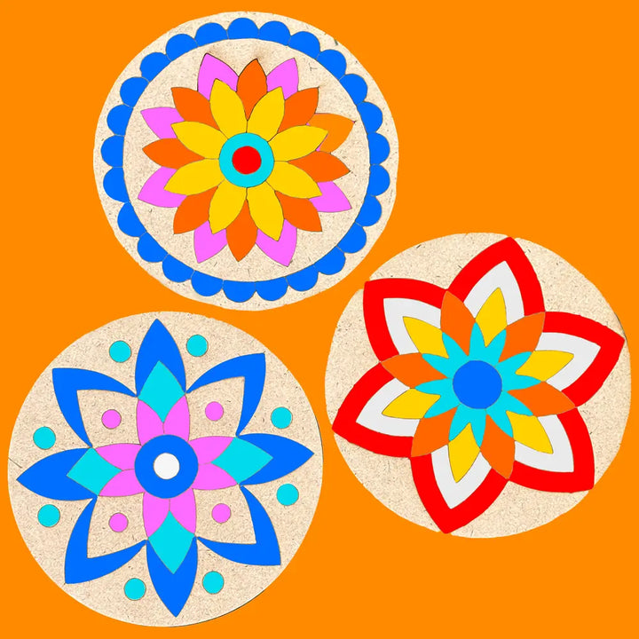 Shumee Craft DIY Coaster Painting Art Kit Featuring Mandala Madhubani Gond &amp; Pichwai Art Forms