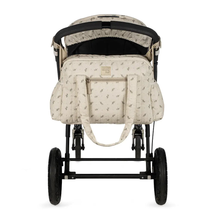 Walking Mum Diaper Bag with Changing Mat, Large Capacity Water-Resistant Bag with Multi-Pocket Organizer, Insulated Bottle Pocket, Shoulder &amp; Stroller Straps, Floral Print - Green