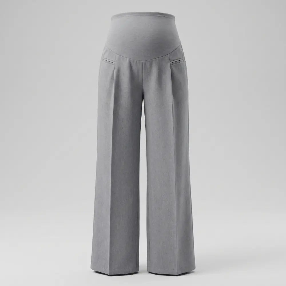 SOL MAMA Over Bump Wide Leg Trousers - Silver