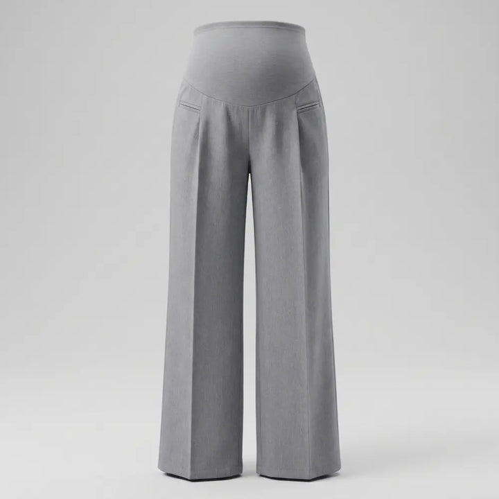 SOL MAMA Over Bump Wide Leg Trousers - Silver