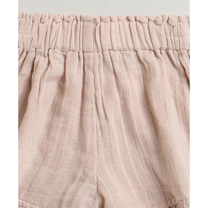 Sweetlime By AS Pumpkin &amp; Floral Print Ruffle Organic Cotton Co-ord Set - Off-White &amp; Peach