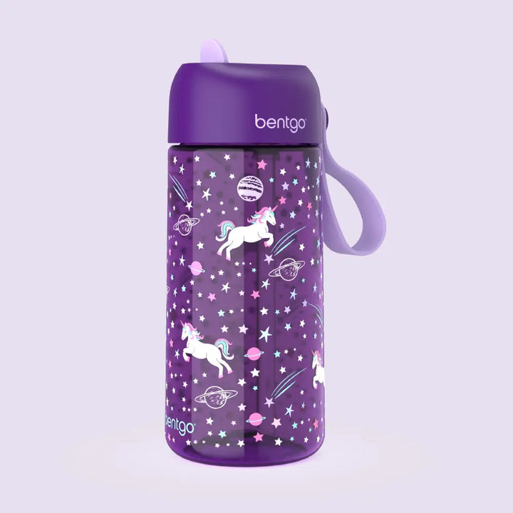 Bentgo Kids Water Bottle 450 ml, Leak-Proof Straw Bottle for Kids, Lightweighted &amp; Durable, BPA &amp; PFAS-Free Tritan Water Bottle, Ideal for School, Daycare &amp; Travel, 3 years+ - Unicorn