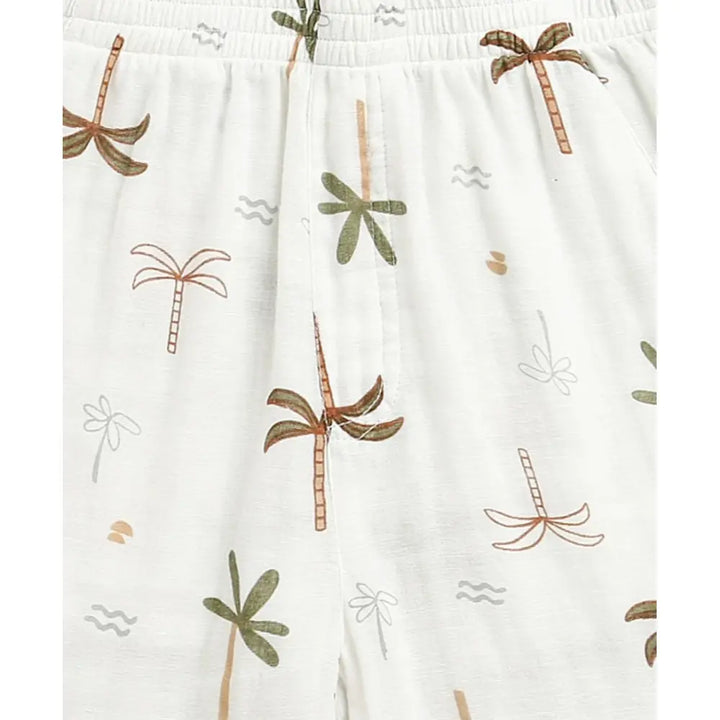 Sweetlime By AS Tropical Breeze Cotton Co-ord Set - White(Double Cloth)