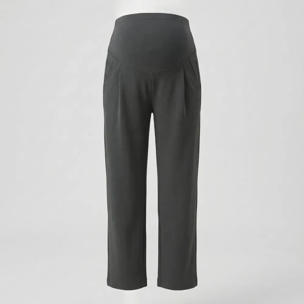 SOL MAMA Over Bump Straight Pants - Medium Grey