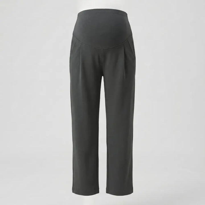 SOL MAMA Over Bump Straight Pants - Medium Grey