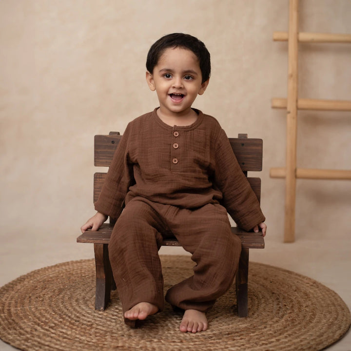 Cot &amp; Candy Baby Organic Boys Cordset - Cocoa Whisper