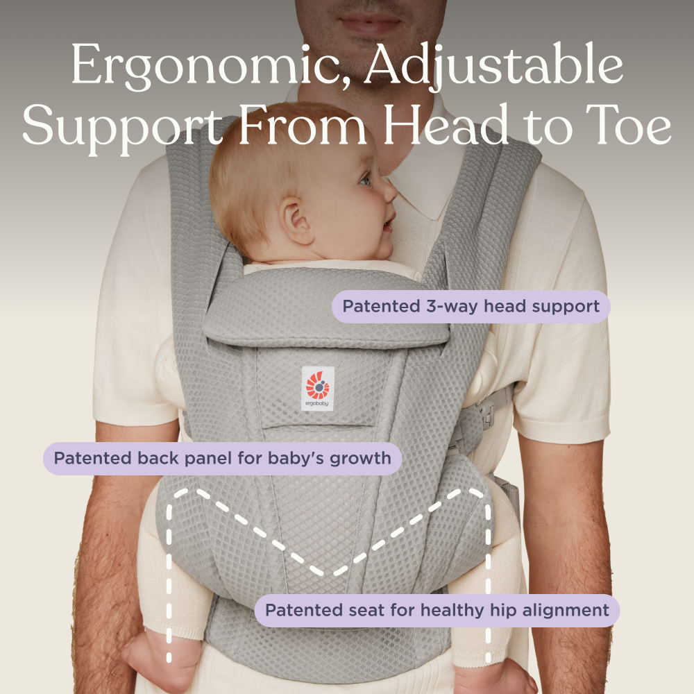Ergobaby Omni Deluxe Baby Carrier - Lightweight Newborn to Toddler Carrier with Breathable Soft Cotton, Enhanced Lumbar Support,  Adjustable Waistbelt &amp; Cross Straps, Privacy Hood, 4 Carry Positions, 6 Storage Pockets, 3-20Kgs, Birth - 4 Years, Camel