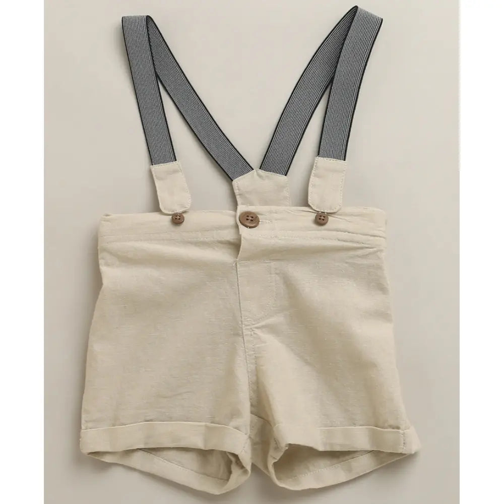 Sweetlime By As Classic Little Gentleman Suspender Shorts Set with Cotton Shirt